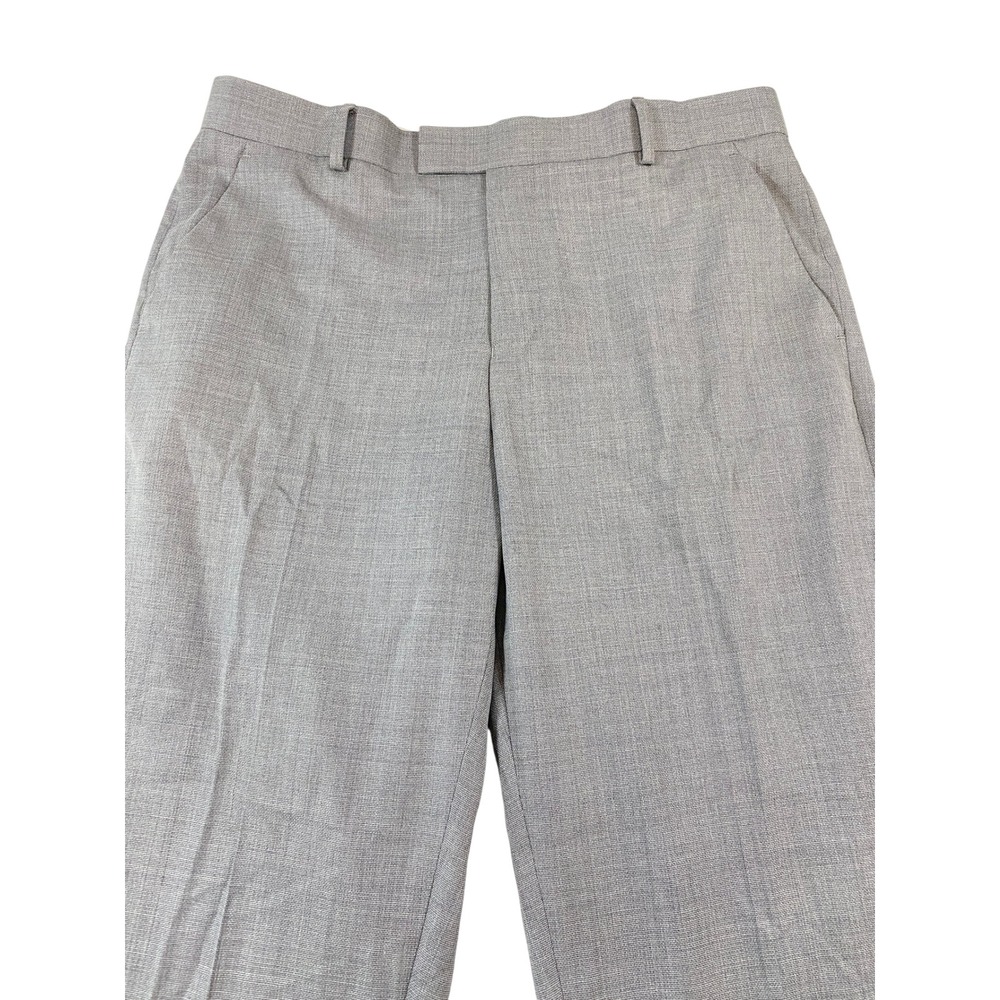 Ted Baker London Mens 34R Slim Fit Grey Wool Blend Selwynt Dress Pants Trousers - Picture 3 of 11